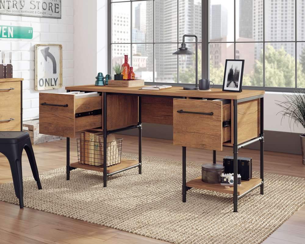 Teknik Iron Foundry Double Pedestal Office Desk (5427134)