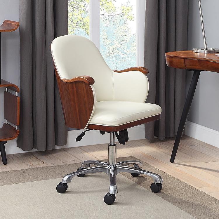 Jual San Francisco PC712 Executive Office Chair in Walnut and Cream Leather