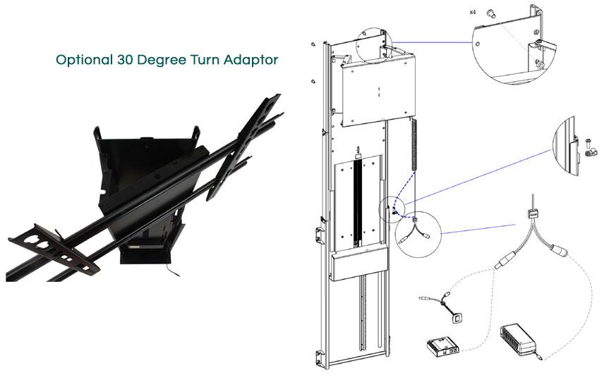 AV4-LF700 Flat Screen Lifting Mechanism 700mm Lift / Travel