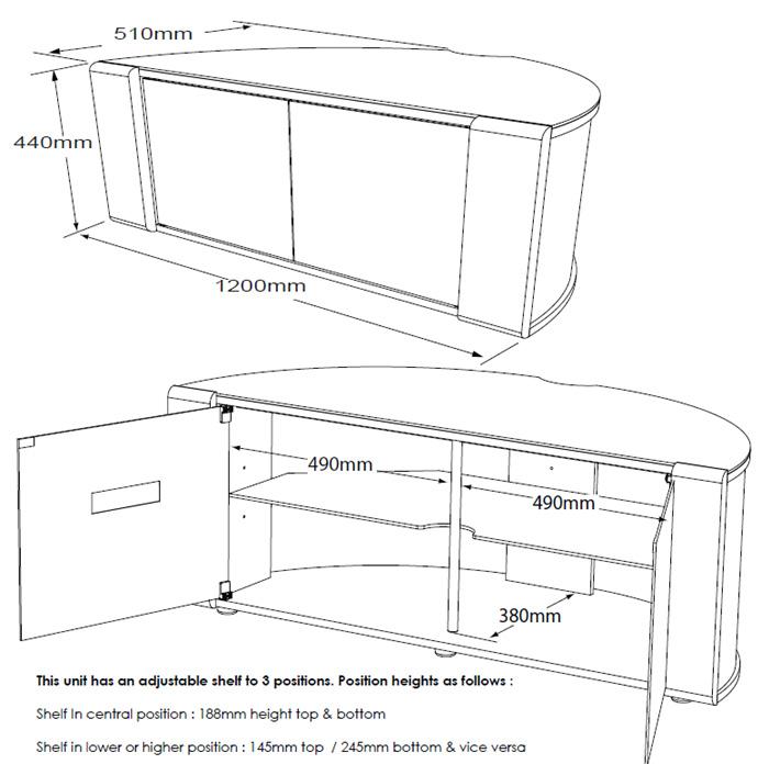 MDA Designs Sirius 1200 Walnut TV Stand
