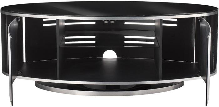 MDA Designs Luna High Gloss Black Oval TV Cabinet