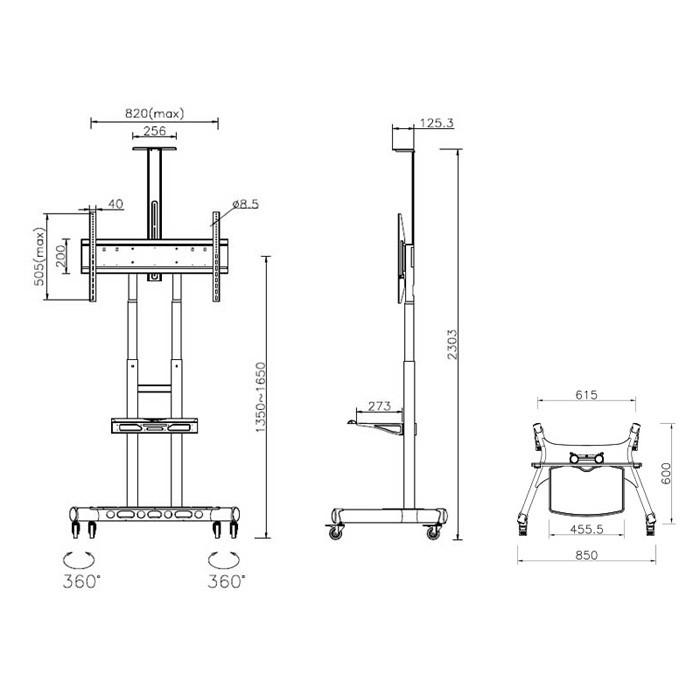 Multibrackets M Public Floorstand Basic 180 For Up To 80 Inch
