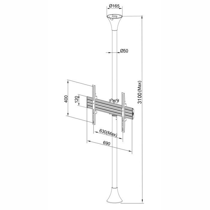 Multibrackets M Floor To Ceiling Mount Pro With 3m Column (MB3620)