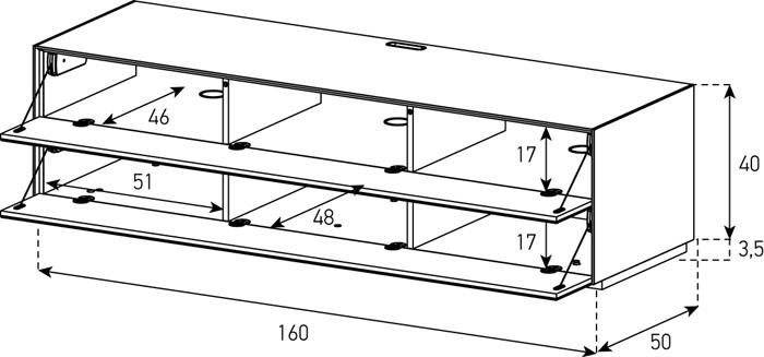 Optimum Project 1600GG Gloss Black Enclosed TV Cabinet