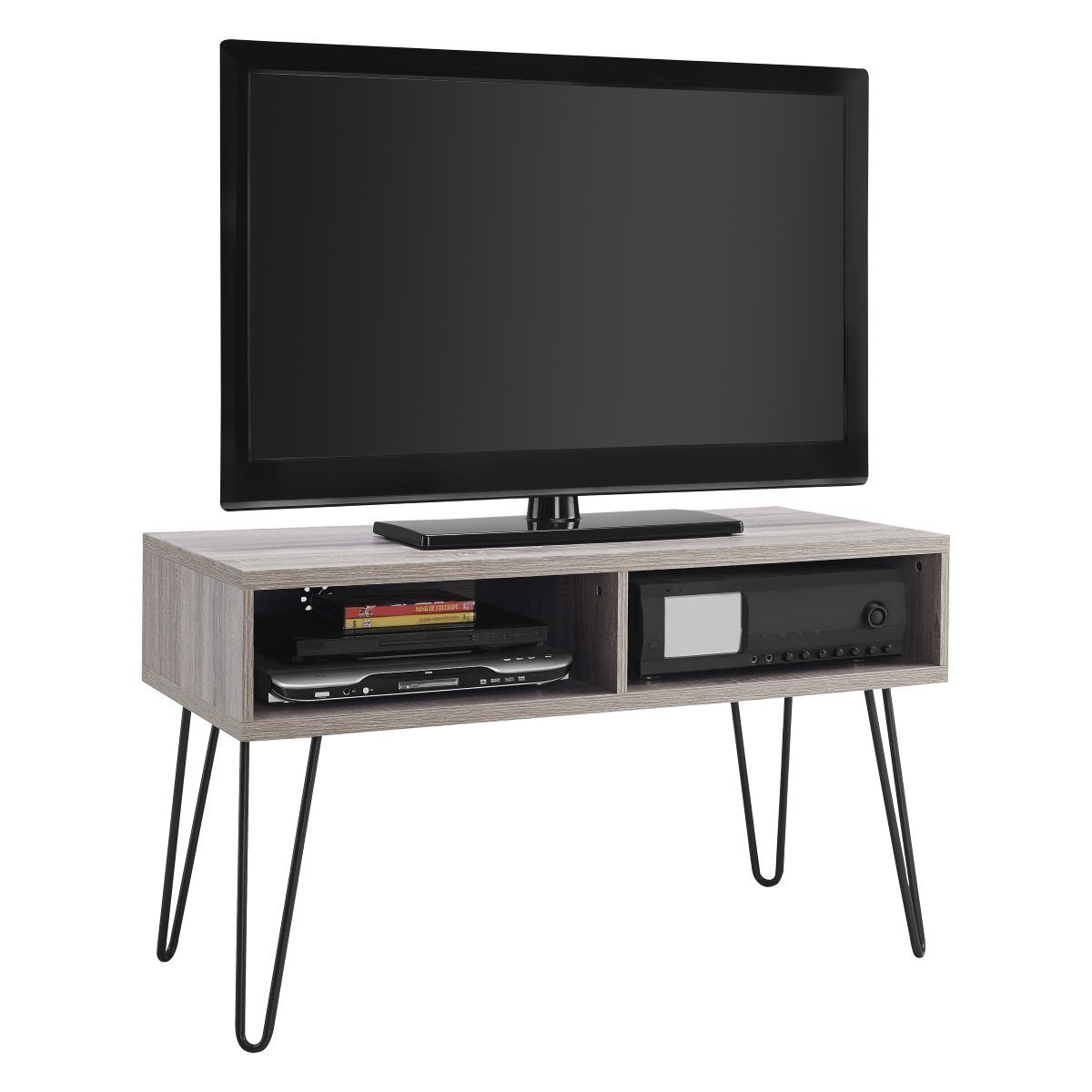 Dorel Home Owen Range Retro TV Stand in Grey Oak