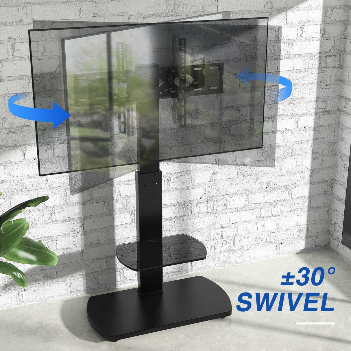 TTAP FS1-BLK TV Stand with Height Adjustable Swivel Bracket for up to 55" TVs
