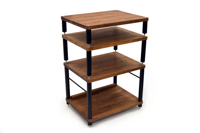 Apollo Storm 6 Solid Dark Oak 2 Shelf Vinyl Storage Hifi Rack