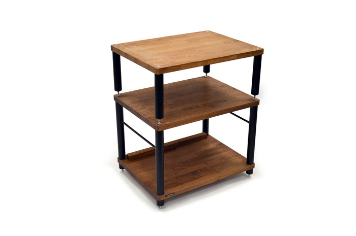 Apollo Storm 6 Solid Dark Oak 2 Shelf Vinyl Storage Hifi Rack