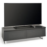 Techlink PM120W Panorama Piano Gloss Black and Walnut Small TV Cabinet (406430)