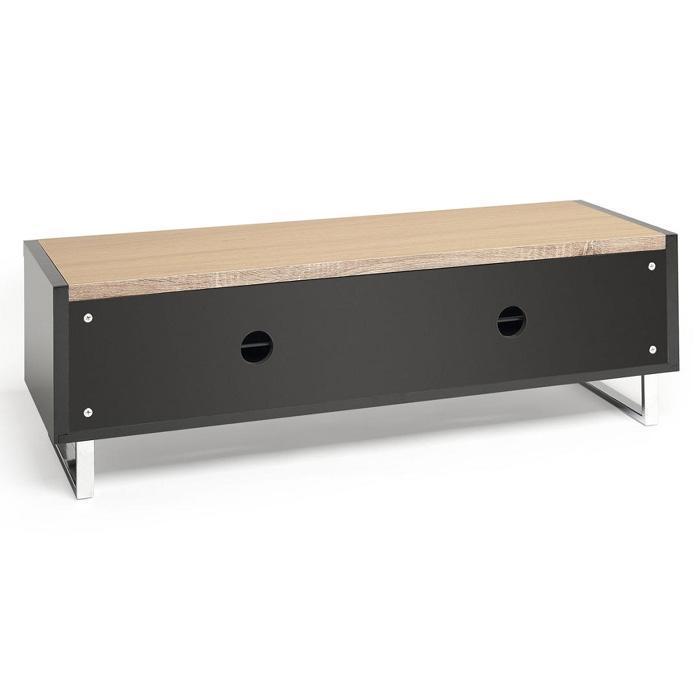 AVF PM120LO Panorama Piano Gloss Black and Light Oak Small TV Cabinet (406431)