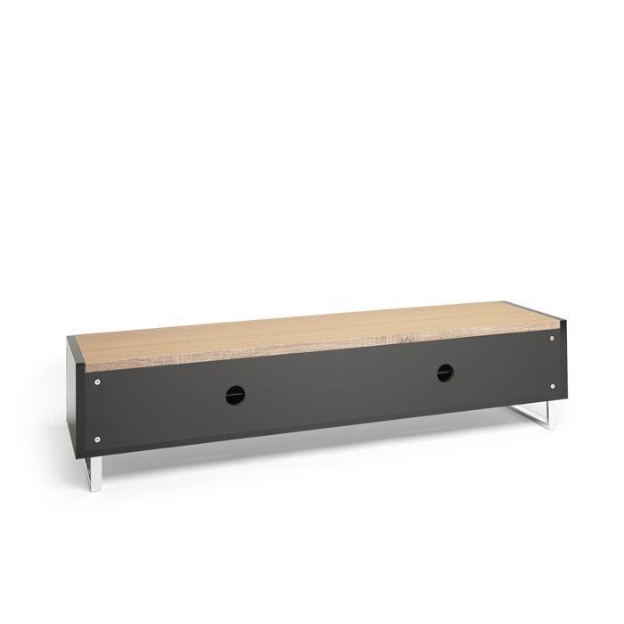 AVF PM160LO Panorama Piano Gloss Black and Light Oak Large TV Cabinet (406429)
