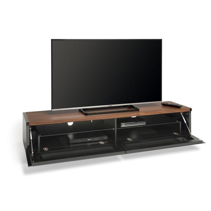AVF PM160W Panorama Piano Gloss Black and Walnut Large TV Cabinet (406428)