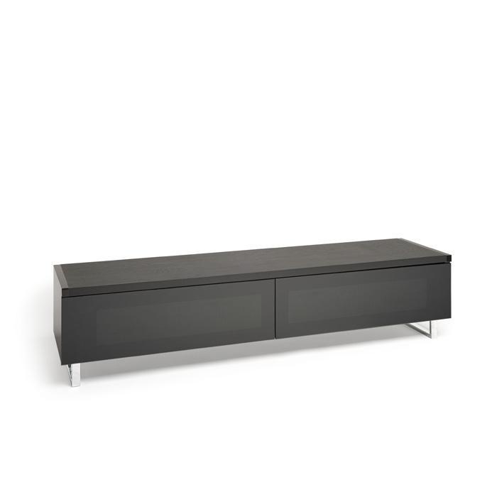 AVF PM160W Panorama Piano Gloss Black and Walnut Large TV Cabinet (406428)