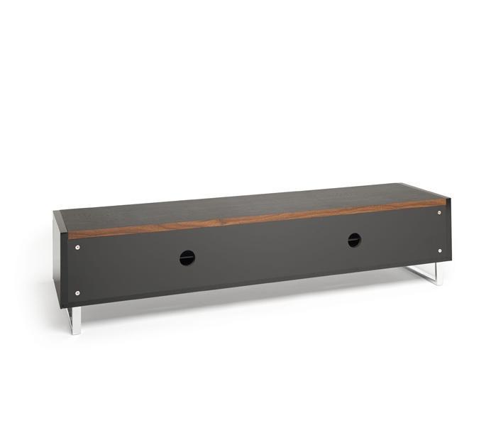 AVF PM160W Panorama Piano Gloss Black and Walnut Large TV Cabinet (406428)