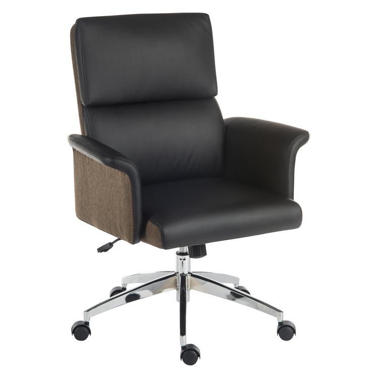 Teknik Elegance Medium Back Black Leather Chair