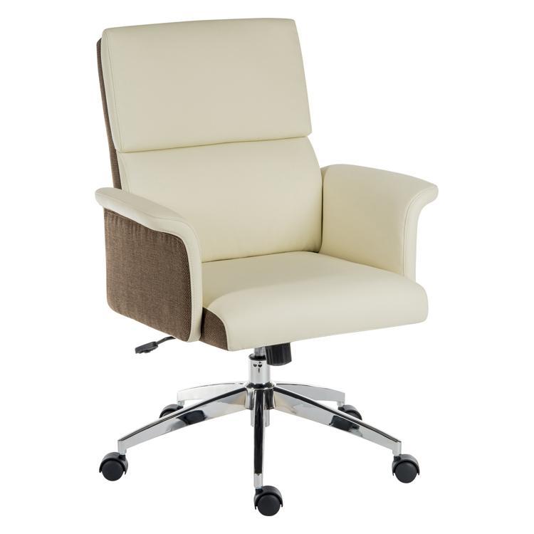 Teknik Elegance Medium Back Cream Leather Chair