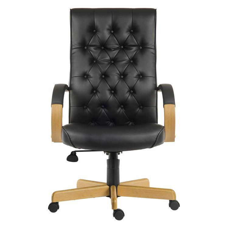 Teknik Warwick Black Leather Executive Office Chair (6928)