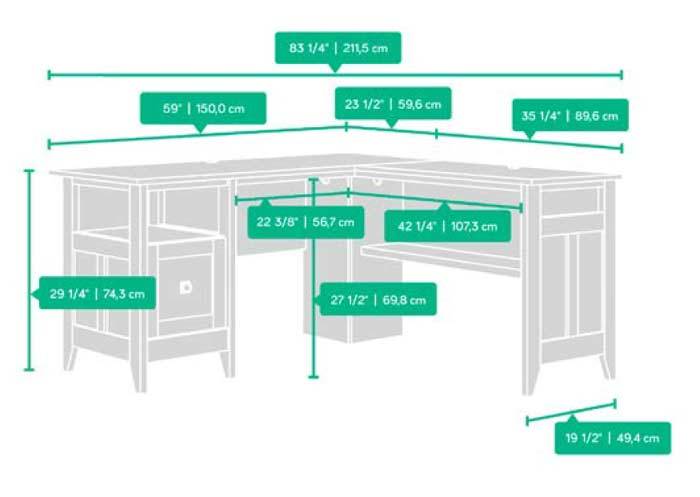 Teknik L-Shaped Corner Office Desk (5412320)