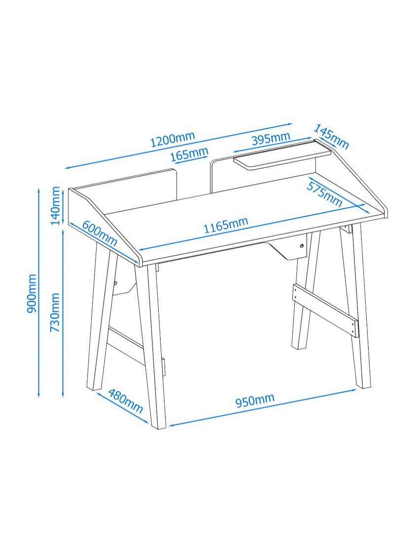 Alphason Truro Grey and Marble Effect Desk (AW3190)