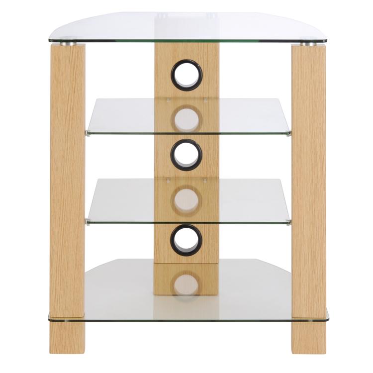 TTAP Vision 4 Shelf Hi-Fi Stand in Oak with Clear Glass (TVS1010)