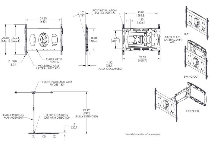 Vogels PFW6850 Low Profile Pull Out TV Bracket for Screens up to 72 Inches