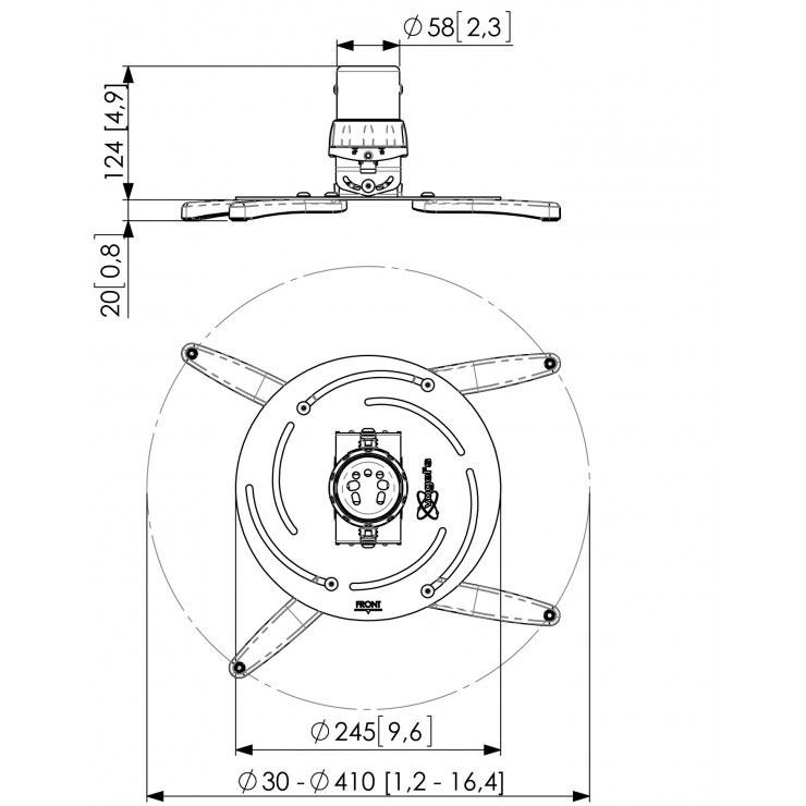 Vogels PPC 2500 Silver Heavy Duty Projector Ceiling Mount