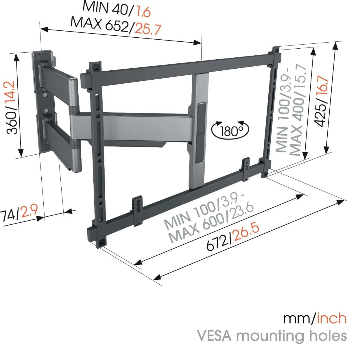 Vogels Elite TVM 5645 Black Full Motion TV Wall Bracket