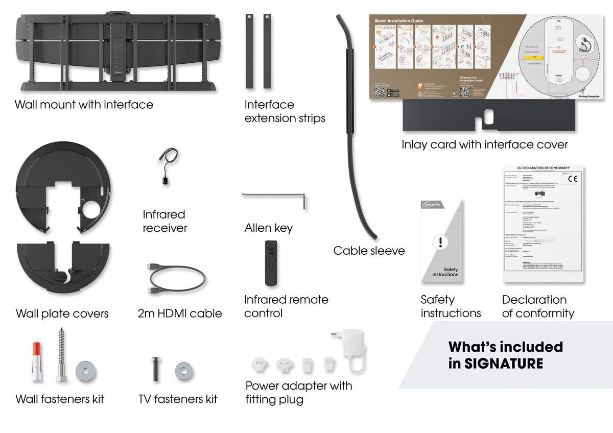 Vogels Signature TVM 7675 Black Motorised TV Wall Bracket for screens up to 77"