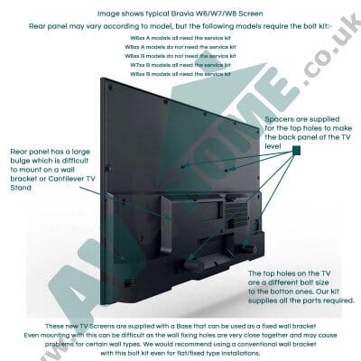 Wall Mounting a new Sony KDL W6/W7/W8/W9 Series TV