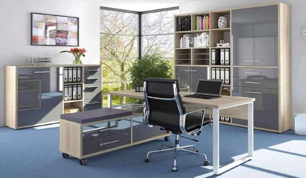MAJA SET+ Natural Oak and Grey Glass
