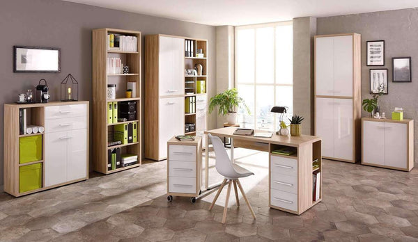 MAJA SET+ Natural Oak and White Glass