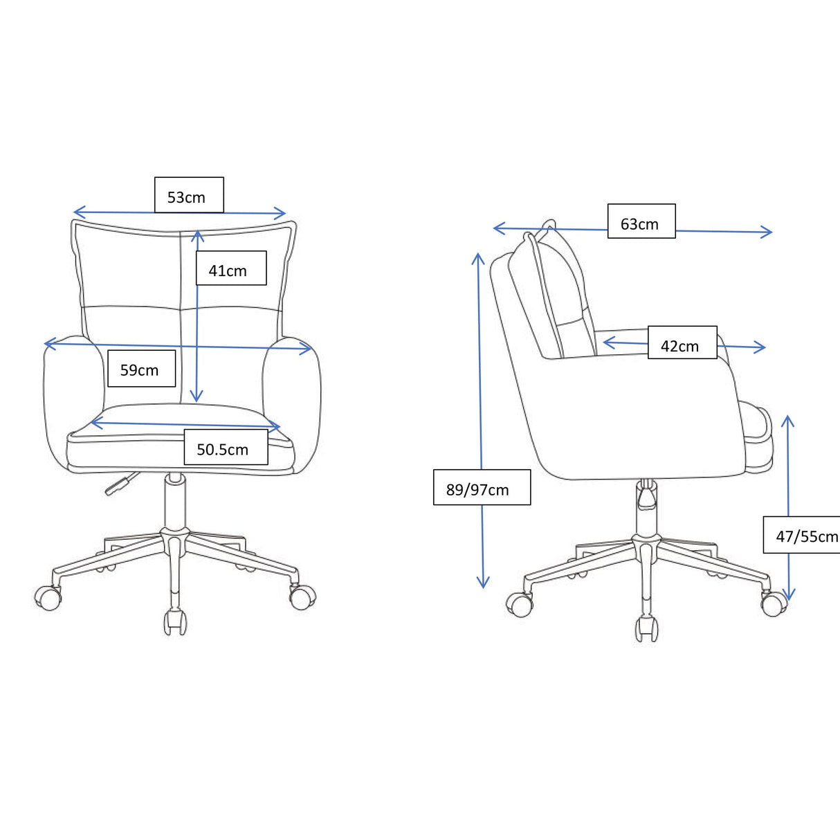 Harbour Office Chair Cream Corduroy