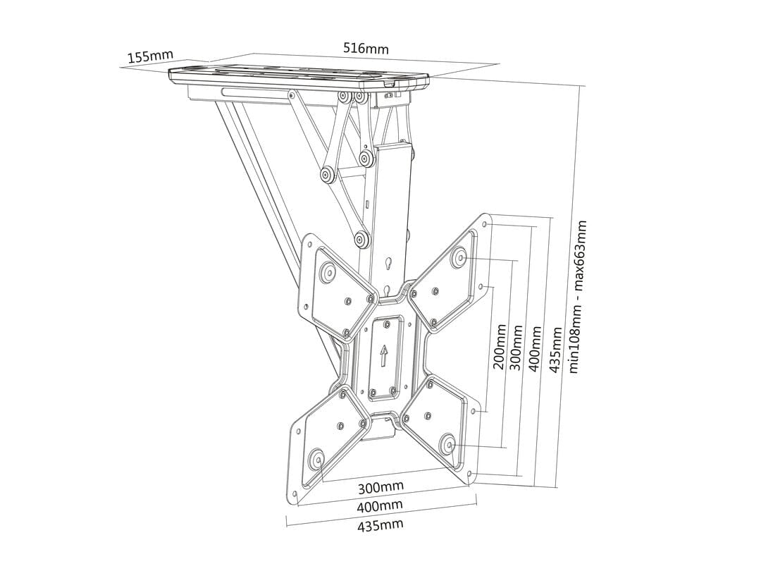 Multibrackets Motorised TV Ceiling Mount for screens up to 55 inch