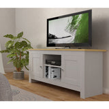 LOFT24 Emerald 2 Door TV Stand in Grey and Oak