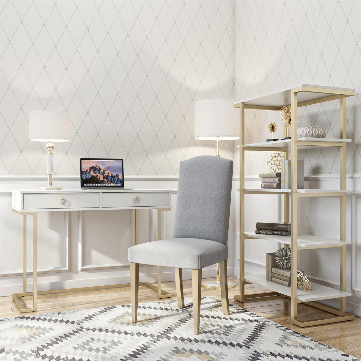 CosmoLiving Camila Writing Desk White