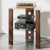TTAP Vision 4 Shelf Hi-Fi Stand in Walnut with Clear Glass