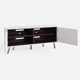 Frank Olsen Elevate White Corner  TV Cabinet with LED Mood Lighting
