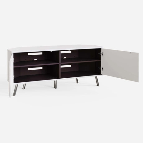 Frank Olsen Elevate White Corner  TV Cabinet with LED Mood Lighting