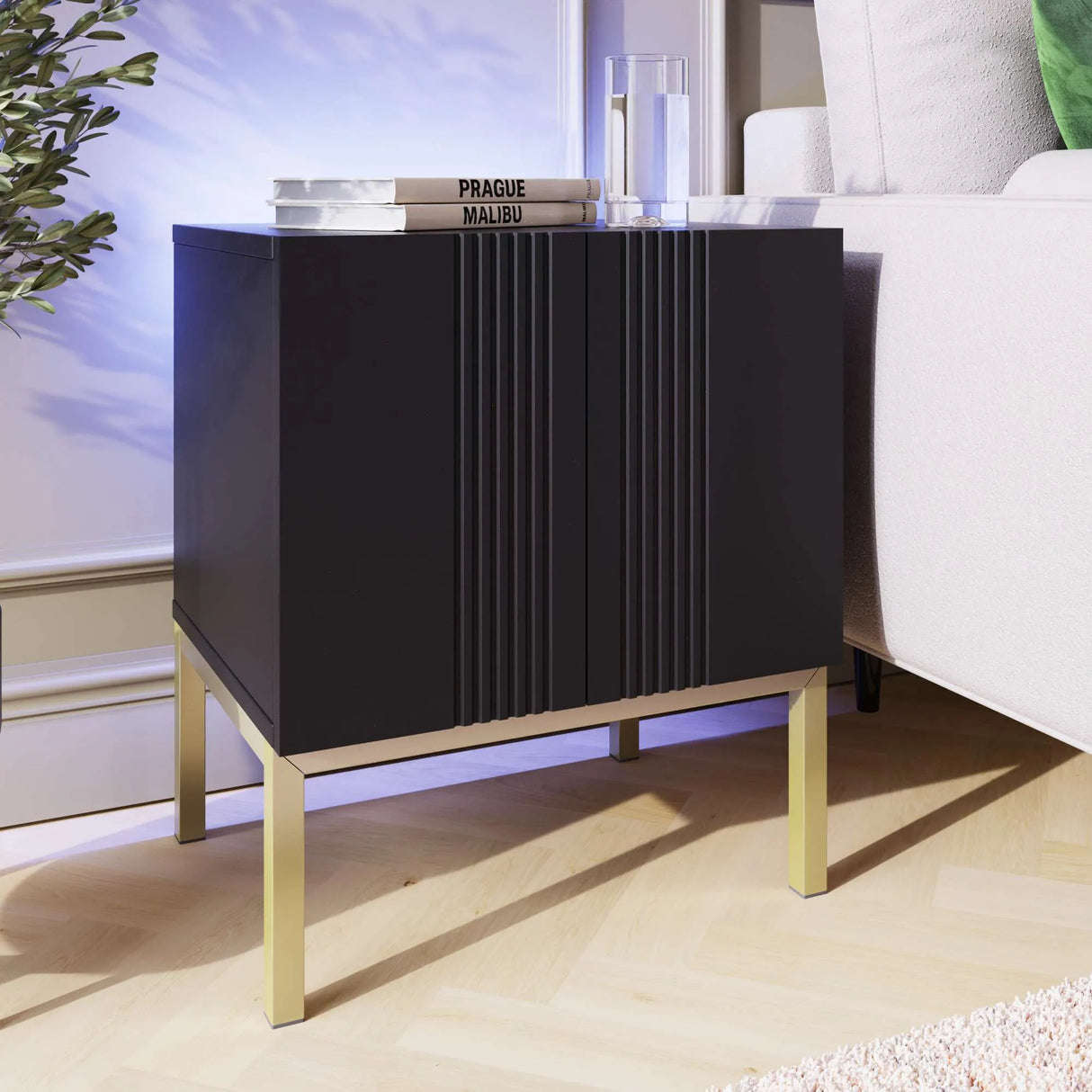 Frank Olsen Iona Black Lamp Table with Mood Lighting