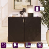 Frank Olsen AVA Black Tall Sideboard with Mood Lighting & Wireless Phone Charging