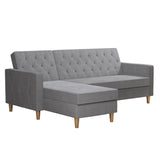 CosmoLiving Liberty Sectional Sofa Bed with Storage Light Grey