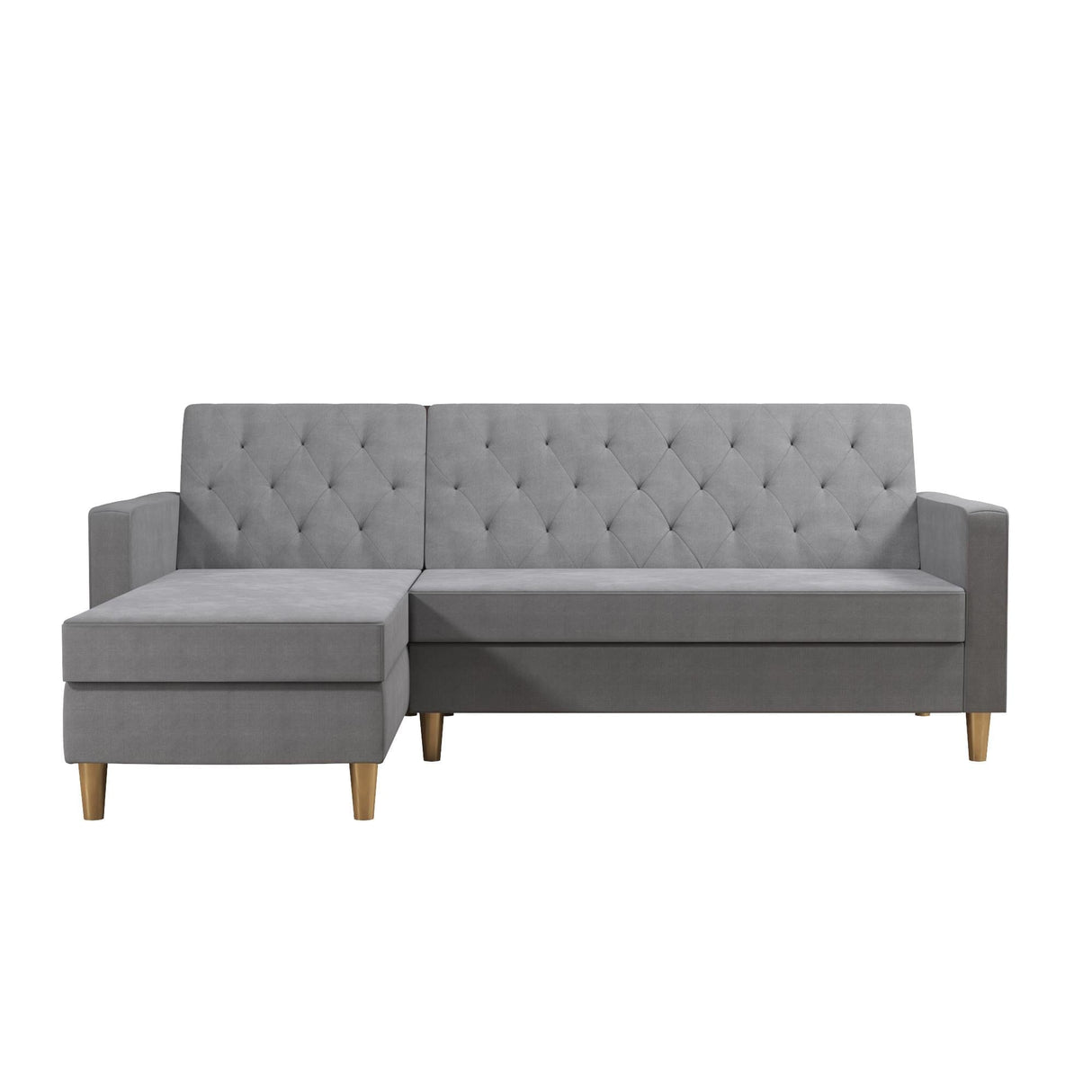 CosmoLiving Liberty Sectional Sofa Bed with Storage Light Grey