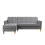 CosmoLiving Liberty Sectional Sofa Bed with Storage Light Grey