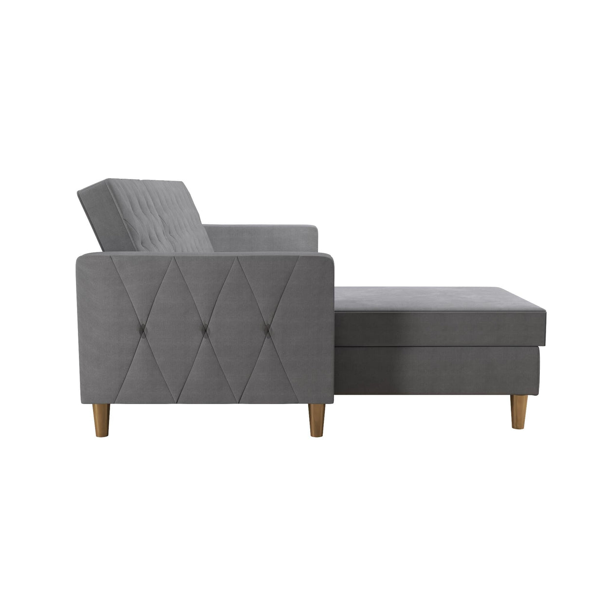 CosmoLiving Liberty Sectional Sofa Bed with Storage Light Grey
