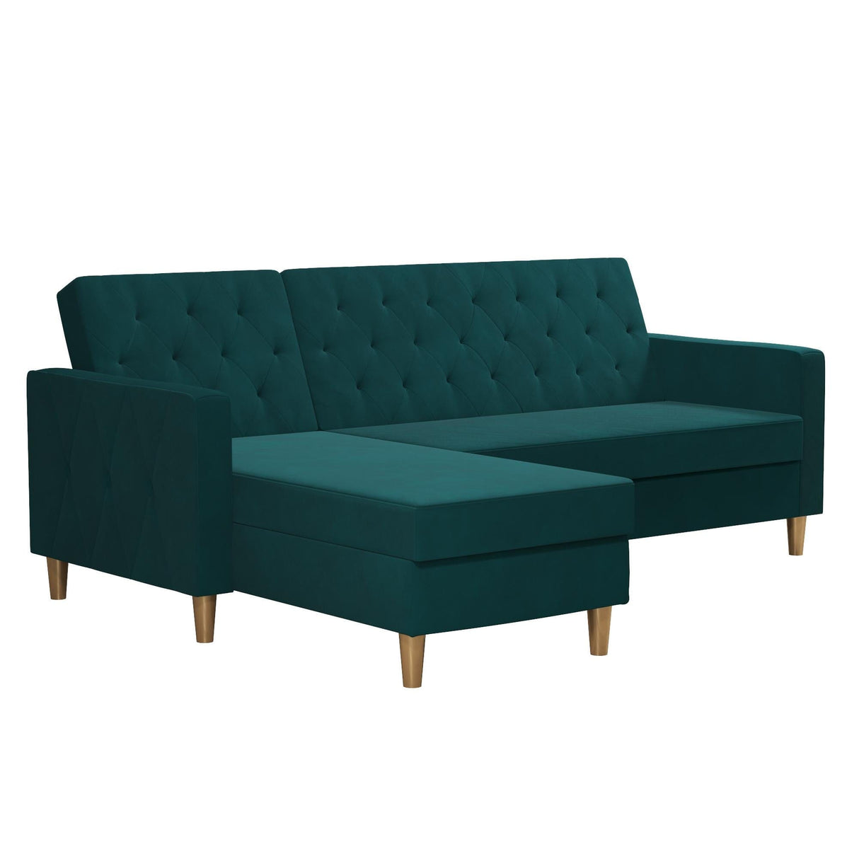 CosmoLiving Liberty Sectional Sofa Bed with Storage Green