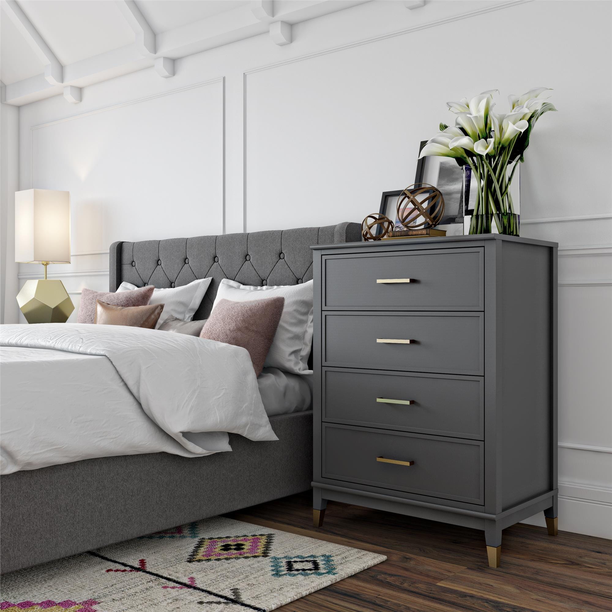 CosmoLiving Westerleigh 4 Drawer Dresser Graphite Grey