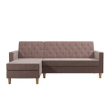 CosmoLiving Liberty Sectional Sofa Bed with Storage Medium Blush Pink