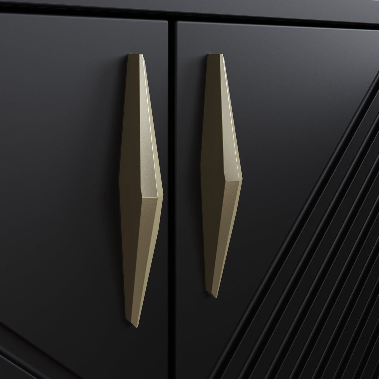Frank Olsen AVA Black Tall Sideboard with Mood Lighting & Wireless Phone Charging