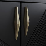 Frank Olsen AVA Black Tall Sideboard with Mood Lighting & Wireless Phone Charging
