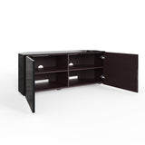Frank Olsen High Gloss Black 1200mm Corner TV Cabinet with LED Lighting and Wireless Phone Charging